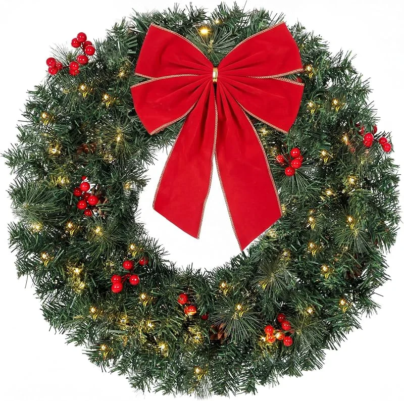 Besuche den HOMCOM-Store HOMCOM Weihnachtskranz 60 cm Türkranz mit Crestwood-Fichten Design — Weihnachtsdeko