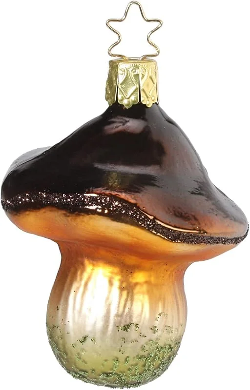 Besuche den Inge-glas-Store Christbaumschmuck Glas 7cm Pilz Marone mundgeblasen handbemalt Weihnachtskugeln braun — Weihnachtsdeko