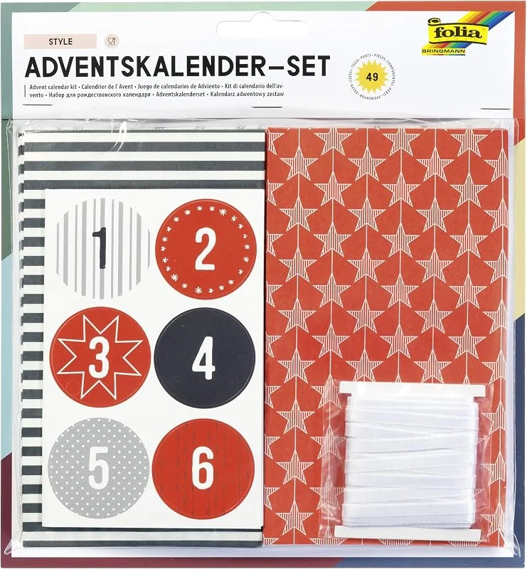 Besuche den folia-Store folia 9395 - Adventskalender Set Style, 49-teilig — Advent und Tisch