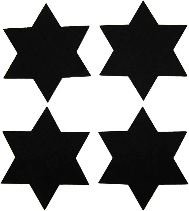 Besuche den Oblique Unique-Store Oblique-Unique® Filzuntersetzer in Sternenform 4er Pack - Dekorativ, robust und hochwertig - Weihnachten (Schwarz) — Küche & Haushalt