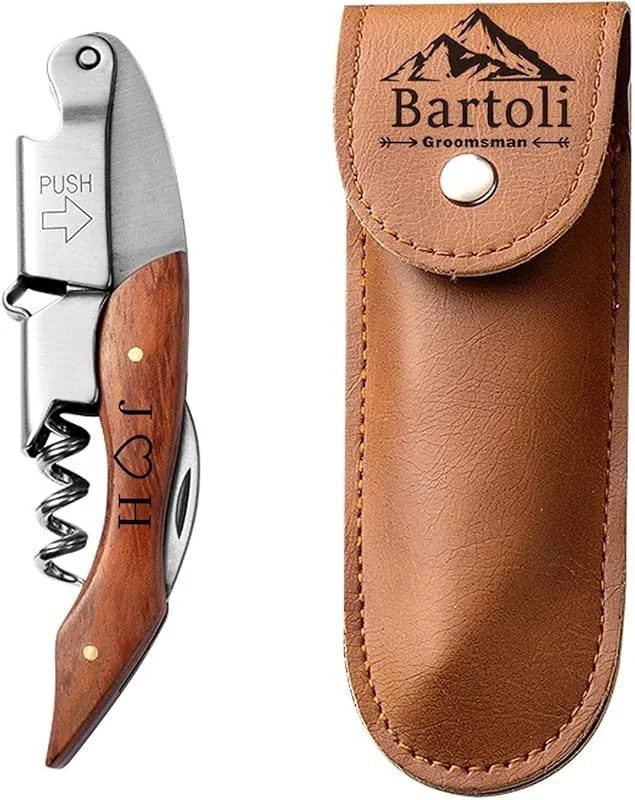 Marke: MINXLTD Personalisierter Kellnerkorkenzieher, Weinöffner Mit Individueller Text- Oder Namensgravur, Professioneller Dekorativer Flaschenöffner Aus Edelstahl For Bräutigam — Wein und Festtafel