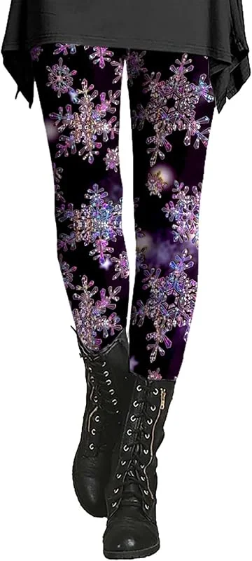 Marke: Generisch Glitzerleggings Damen Leggings Blickdicht High Waist Y2K Hose Sparkling Trousers Glitzerhose Elegant Glitzer-Leggings Glänzend Elastische Hose Große Größen Freizeithose Hohe Taille Tanzhosen — Weihnachtsmode
