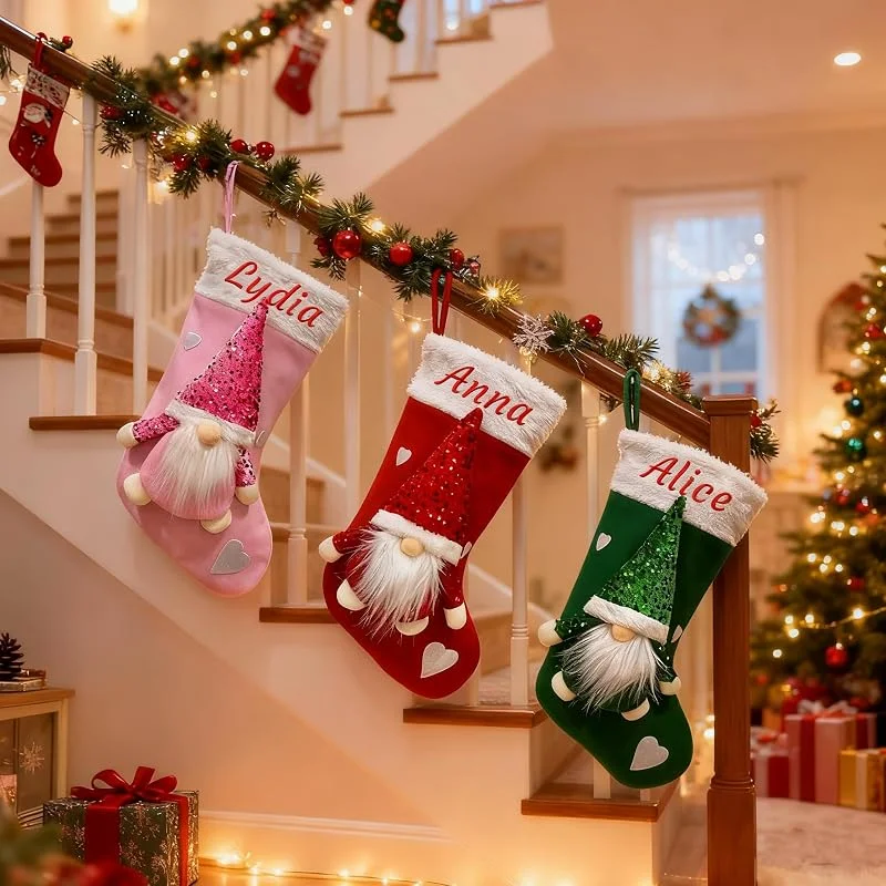 Marke: Generisch Generisch Personalisiert Weihnachtsstrumpf, GNOME Design Rot 47 cm — Weihnachtsdeko