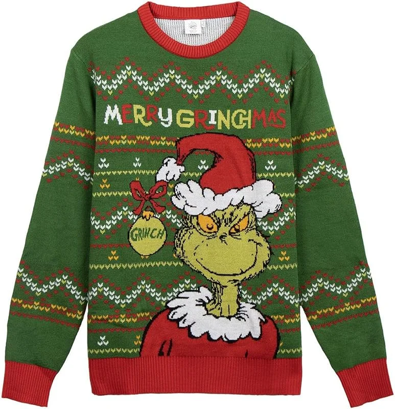 Besuche den CERDÁ LIFE'S LITTLE MOMENTS-Store CERDÁ Life's Little Moments Unisex Jersey Punto Navideño The Grinch Pullover (1er Pack) — Weihnachtsmode