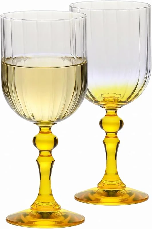 Besuche den Krosno-Store KROSNO Weingläser 2er Set, 300 ml, Gelb, Bubble Celebration Moments — Wein und Festtafel