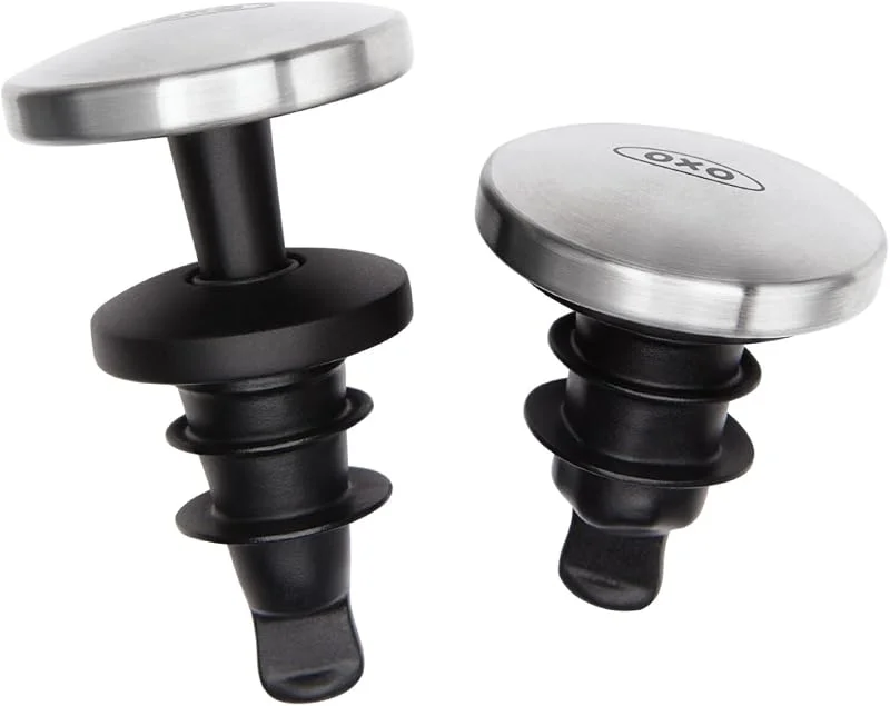 Besuche den OXO-Store OXO Steel Weinflaschenverschluss-Set aus Stahl, auslaufsicher — Wein und Festtafel