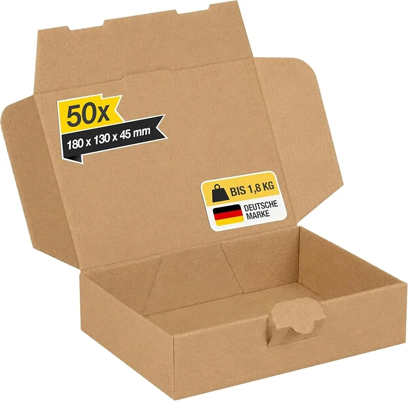 Marke: smiley pack smiley pack Maxibriefkarton Versandkarton – 180x130x45 mm, braun, 50 Stück — Geschenkverpackung