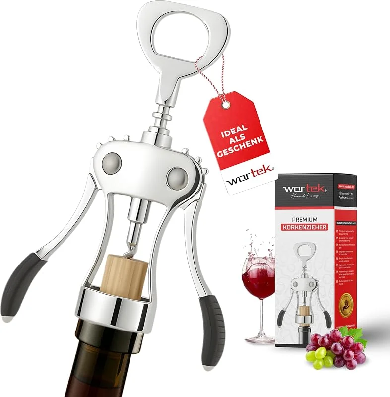 Besuche den wortek-Store wortek Korkenzieher Wein Öffner Weinöffner Weinflaschenöffner Flaschenöffner + Korkenzieher Set, Bieröffner Weinöffner Set Flügelkorkenzieher Weinzubehör Geschenkideen Geschenk für Weinliebhaber — Wein und Festtafel