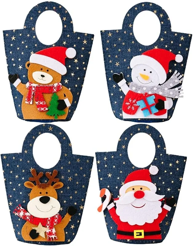 Marke: Generisch Weihnachtliche Geschenktüte, 4 Stück, festliche, niedliche dekorative — Geschenkverpackung