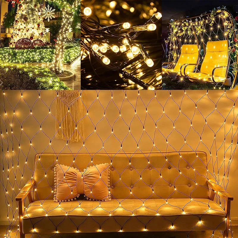Besuche den HENGMEI-Store HENGMEI LED Lichternetz Innen Außen Weihnachtsdeko, 3 x 2 m Warmweiß — Weihnachtsbeleuchtung