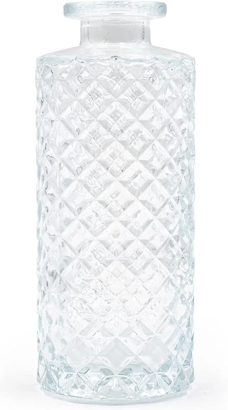 Besuche den Blümelhuber-Store Kleine Vase Glas Deko Hochzeit - Modern - Frühling - Pflanzen Trockenblumen Set (Weiß) — Kerzenlicht Abendessen