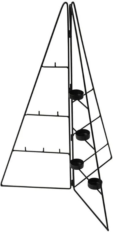 Besuche den Spetebo-Store Spetebo Metall Tannenbaum schwarz 4 Teelichthaltern - 58 cm - Deko Haken — Advent und Tisch