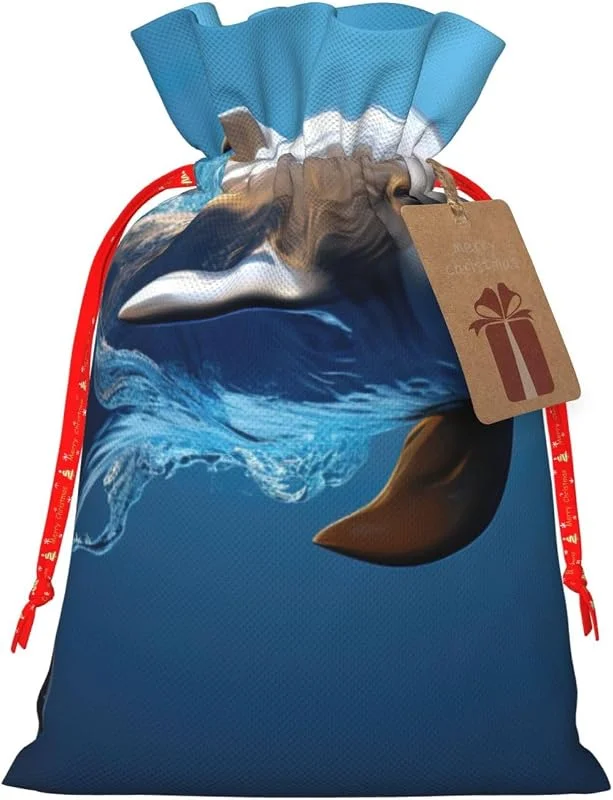 Marke: Tamiger Einzigartige 3D-Tier-Delfin-Druck-Kordelzug-Geschenktüten für Weihnachten — Geschenkverpackung
