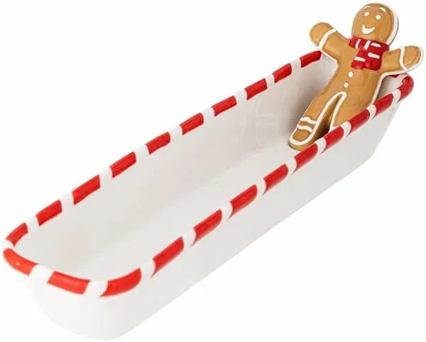 Bloomingville Ginnie Schale, Keramik, Brown, L36, 5xH9, 5xW12, 5 cm — Advent und Tisch