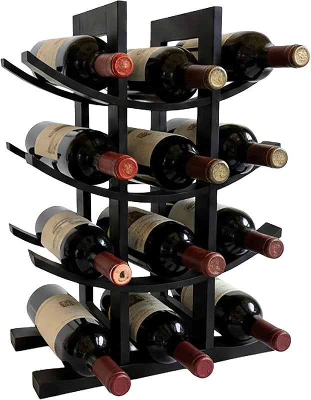Besuche den Relaxdays-Store Relaxdays Weinregal, 12 Flaschen, Bambus, HBT 41 x 30 x 14, 5 cm, Weinhalter für Rot- & Weißwein, Flaschenregal, Farbwahl — Wein und Festtafel