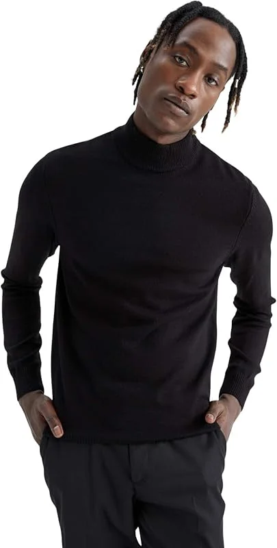 Besuche den DeFacto-Store DeFacto Herren Pullover & Strickjacken - Vielseitige Pullover für Herren Slim Fit Mock Turtle Neck — Weihnachtsmode