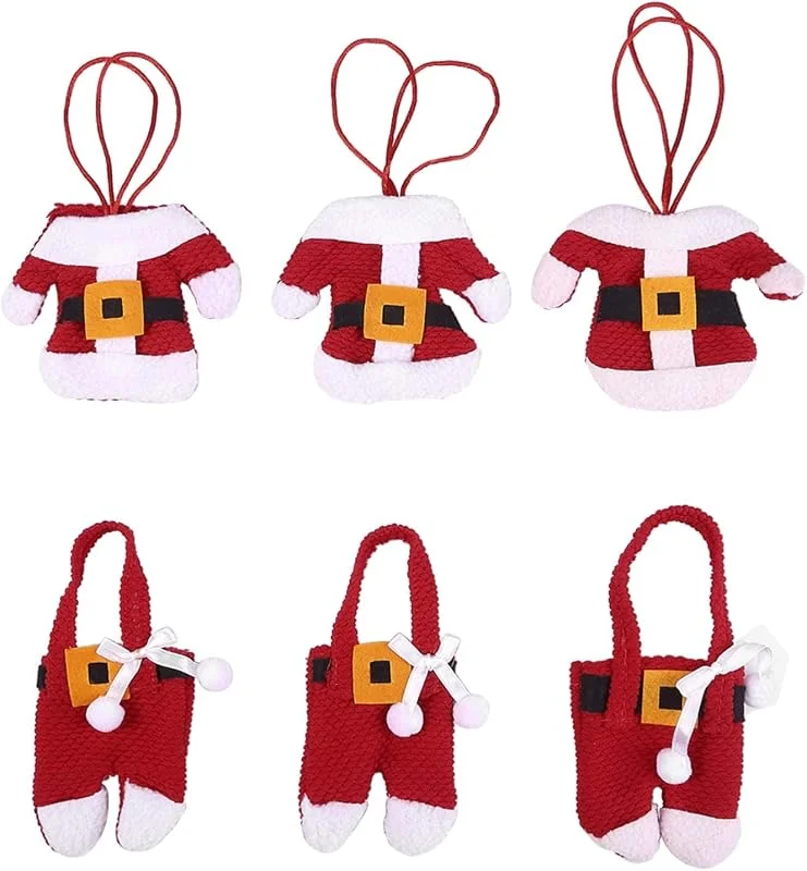 Besuche den himaly-Store himaly 6pcs Bestecktasche Weihnachten rot, Besteckhalter Tasche 2 Arten Stil, Geschirr Tasche für Party Tisch Weihnachtsdeko Tischdekoration — Advent und Tisch