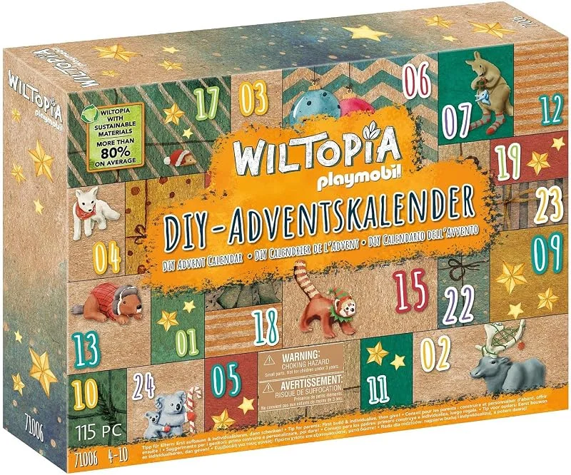 Besuche den PLAYMOBIL-Store PLAYMOBIL Wiltopia 71006 DIY Do-it-Yourself Adventskalender Tierische Weltreise 2022 mit 24 Überraschungen für individuelle Gestaltung und Selbstbefüllung, 118-teilig, für Kinder ab 4 Jahren — Advent und Tisch