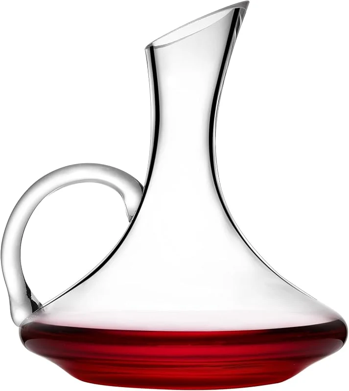 Marke: guagchuan Eleganter Weindekanter, 1500 ml, mundgeblasen, bleifrei, Kristallglaskaraffe für Weiß- und Rotwein-Zubehör für Weinliebhaber (1, 5 l) mit Schlacht — Wein und Festtafel