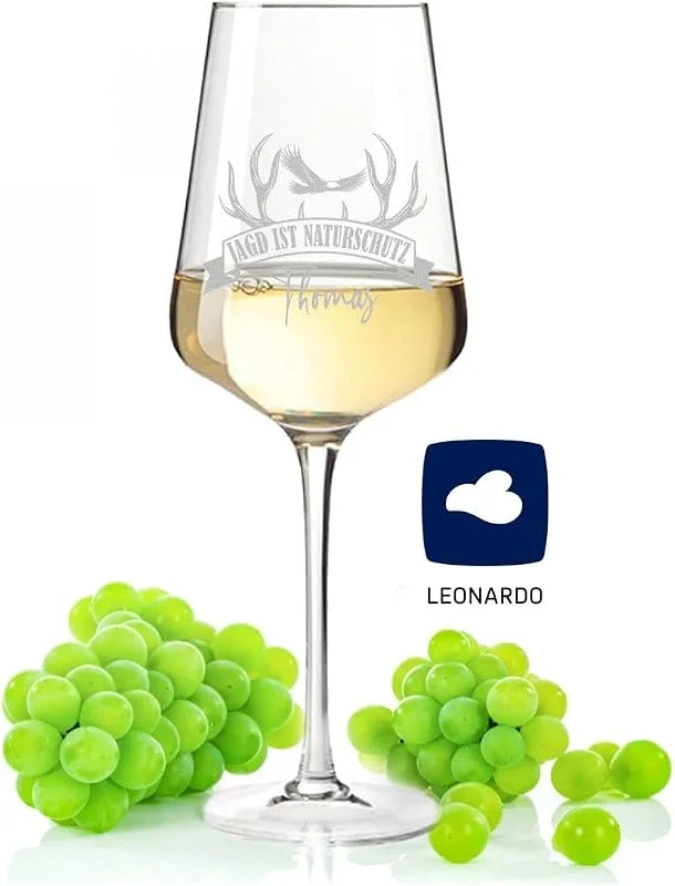 Besuche den GRAVURZEILE-Store GRAVURZEILE Graviertes Weißweinglas - Waidmannsheil Jagd ist Naturschutz Design - Personalisiert mit Name für Jäger - Geschenk zum Geburtstag für Sie & Ihn — Wein und Festtafel