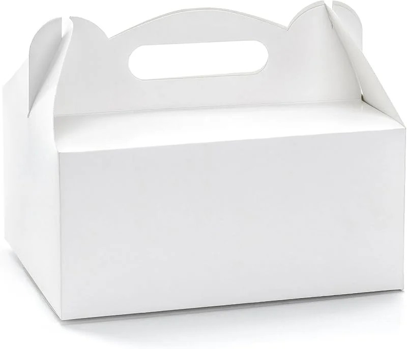 Besuche den PartyDeco-Store PartyDeco Tortenschachtel mit Griff 19x14x9cm 10er Set - lebensmittelecht & praktisch - Faltschachteln Pappschachteln für Torten Kuchen Geschenke - Tortenkartons rechteckig zur Hochzeit - Weiß — Küche & Haushalt