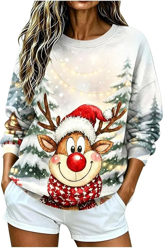 Marke: Generic Weihnachtspullover Damen Lustig Ugly Christmas Sweater Xmas Sweatshirt — Weihnachtsmode