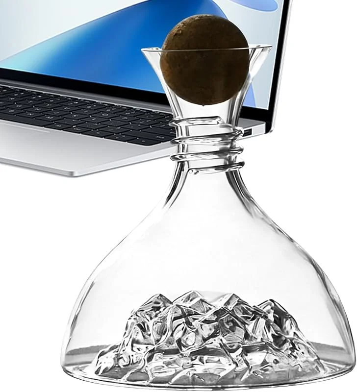Marke: Generisch Weindekanter-Set, ultra-transparentes, große Kapazität, Ausgießkontrolle, elegantes Tisch-Serviergeschirr-Display, mit 1800 ml breitem Mundgefäß, für Zuhause, Restaurant, Dinner-Party, Verkostung — Wein und Festtafel