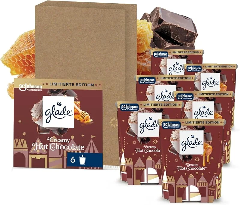 Besuche den Glade-Store Glade Duftkerzen im Glas 6er-Pack, Mit ätherischen Ölen, 6 Stück — Kerzenlicht Abendessen