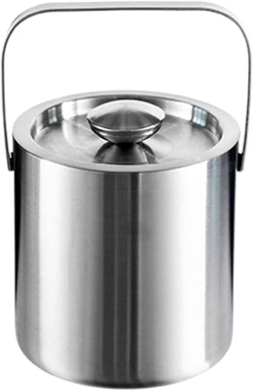 Marke: Lijiaxiuyc-101 eiskübel Doppelwandiger Eiskübel aus Metall mit Deckel, 1, 3 l, isolierter Eiskübel aus Edelstahl for Cocktailbar, Wein, Hausbar-Zubehör, Partys, Champagnerkübel, Eiskübel aus Edelstahl sektkübel — Wein und Festtafel
