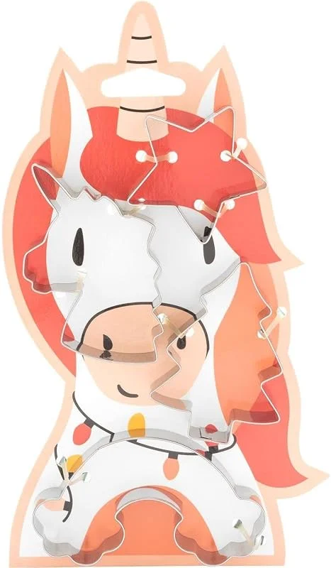Besuche den GRUSS & CO-Store GRUSS & CO Ausstecher-Set Kinder "Einhorn", Geschenkset für Kinder mit 4 Ausstechformen, Einhorn, Stern, Regenbogen, Weihnachtsbaum, Backformen, Plätzchen backen, 74406 — Weihnachtskueche