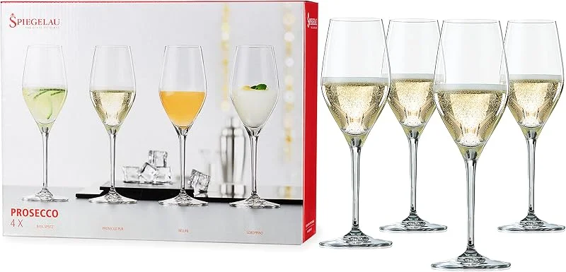 Besuche den Spiegelau-Store Spiegelau Sektgläser 270 ml, 4 Stück, Special Glasses, 4400275, Champagnergläser aus Kristallglas, Prosecco Gläser spülmaschinenfest — Wein und Festtafel