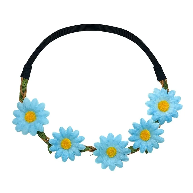 Besuche den Oblique Unique-Store Oblique-Unique® Blumen Haarband Stirnband Blumenkranz Haarschmuck Kopfschmuck Bohemia Style Mädchen Damen - Farbe Wählbar (Türkis) — Haarpflege