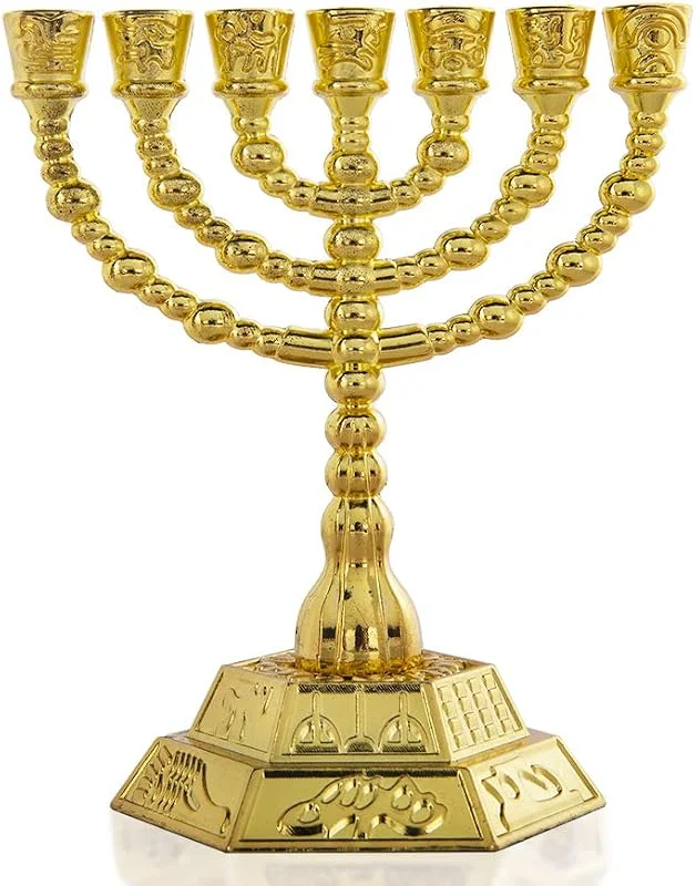 Marke: YU FENG YU FENG 7 Kerzenhalter Menora für Shabbat, Tabernakel, Home Decor Ornaments, Tischdekoration Gold — Kerzenlicht Abendessen