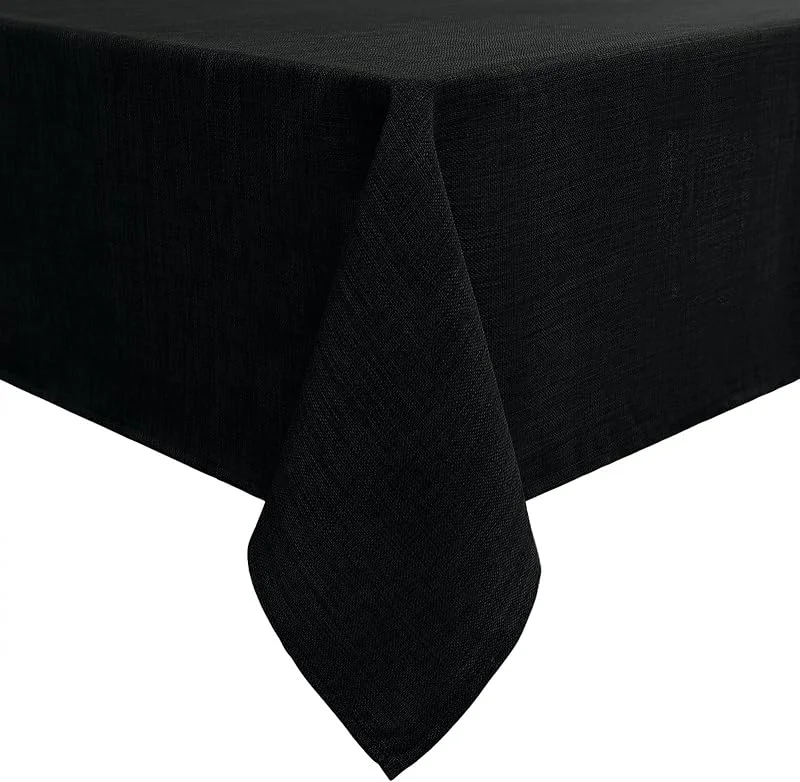 Besuche den smiry-Store Smiry Leinenoptik Tischdecke Eckig 140 x 100 cm Schwarz — Küche & Haushalt