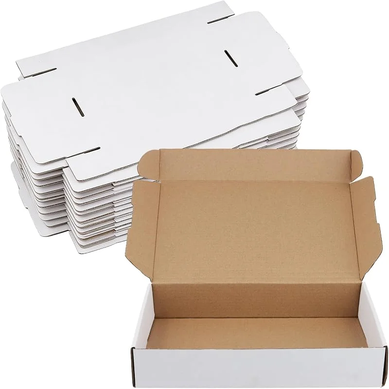 Marke: JIAYUET 30 Stück 270 x 165 x 50 mm weiße Wellpappkartons, kleine weiße Versandkartons für Versandverpackungen Pakete — Geschenkverpackung