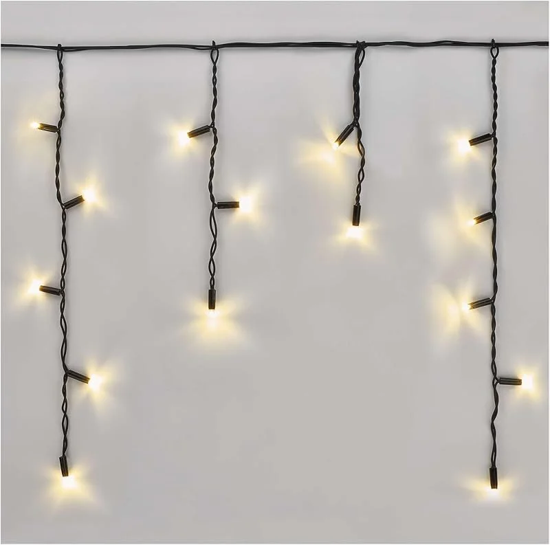 Besuche den EMOS-Store EMOS Connect System 3m Eisregen Lichterkette Profi, Weihnachtslichterkette mit 50 LEDs, Erweiterungskomponent C (ohne Verbindungskabel und Adapter), IP44 für Innen und Außen, Warmweiß, schwarz — Weihnachtsbeleuchtung
