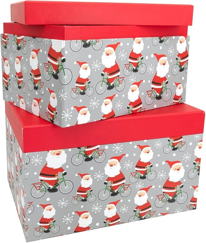 Besuche den Idena-Store Idena Geschenkboxen Weihnachtsmann auf Fahrrad, 2 Stück — Geschenkverpackung