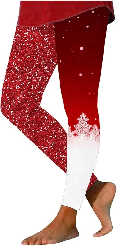 Marke: Longra Longra Leggings Weihnachtsleggings Frauen Lange Festliche Xmas Leggings Blickdicht Weihnachtsstrumpfhose Weihnachten Tights Weihnachtsfest Kostüm Fitness Sport Yoga Hose Sportleggins Für Damen — Weihnachtsmode