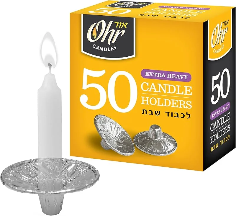 Marke: OHR CANDLES Ohr Extra schwere Einweg-Kerzenhalter aus Aluminiumfolie, Tropfbecher, Bobeches – 50 Stück — Kerzenlicht Abendessen