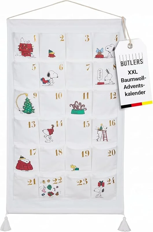Besuche den BUTLERS-Store BUTLERS SANTA IS COMING Peanuts Adventskalender zum Befüllen, Wandkalender — Advent und Tisch