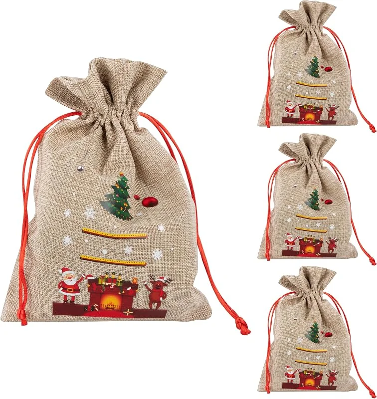 Besuche den Idena-Store Idena Weihnachtsgeschenkesäcke, 4 Stück, 30 x 40 cm — Geschenkverpackung