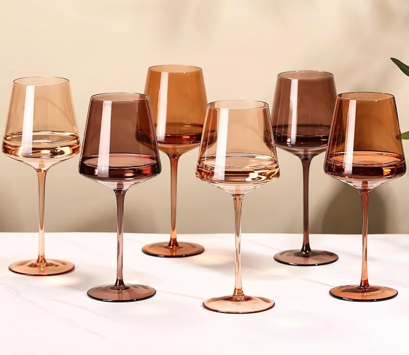 Marke: Cyrelwing Bernsteinfarbene Wein-Gläser, 473 ml, 6 Stück — Wein und Festtafel