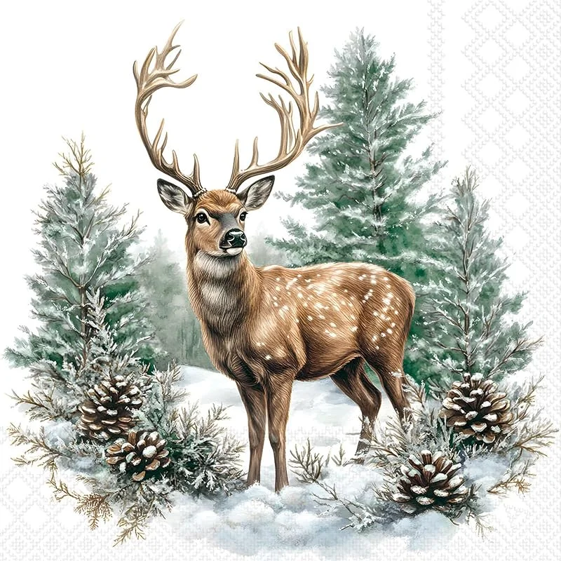 Besuche den Ambiente-Store Ambiente Servietten Papier 33x33cm 3-lag. mit Hirsch Motiv 20 STK. — Advent und Tisch