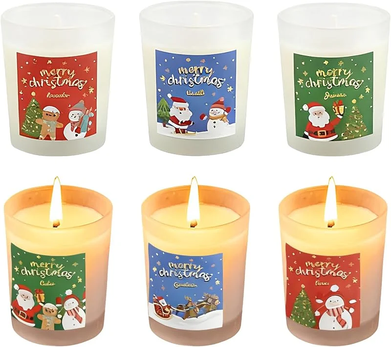 Marke: Generisch Duftkerzen, weihnachtliches 6-teiliges Lufterfrischer-Set, Serenity-Kerzengläser mit entspannendem Duft, dekorative Aromatherapie-Kerzen für Zuhause, Schlafzimmer, Badezimmer, Wohnzimmer, Festivalaben — Kerzenlicht Abendessen