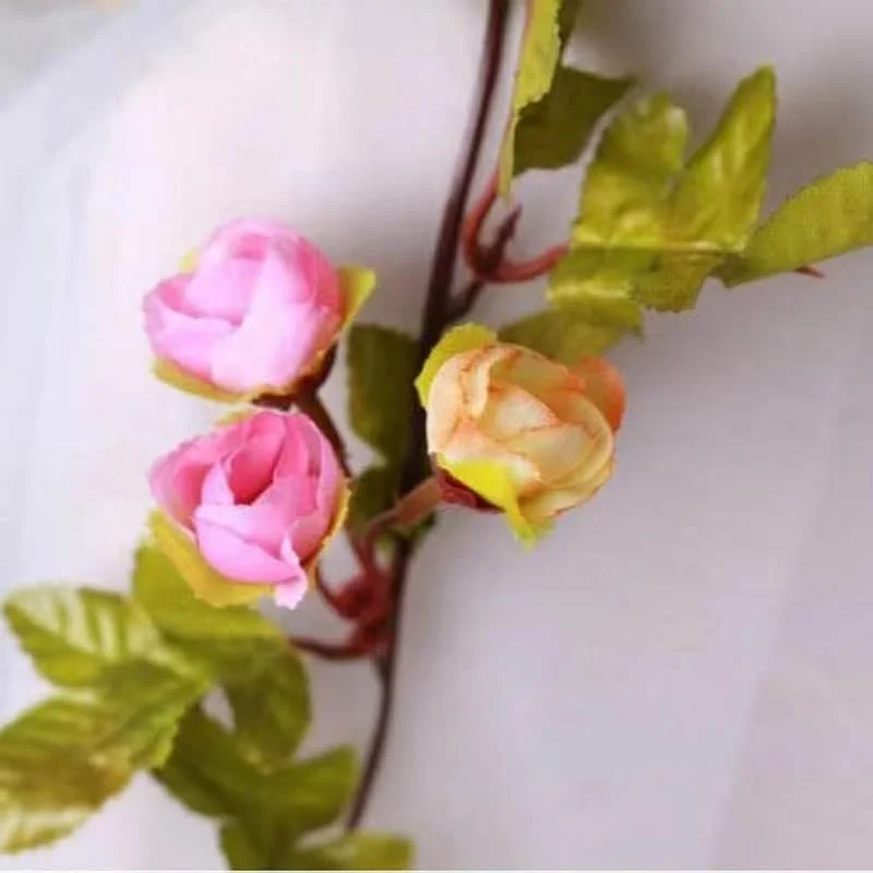 Marke: Fantasee Fantasee Künstliche Rosenranken-Girlande, 20 LEDs, 45 Blumen, USB-betrieben, Blumengirlande, Lichterkette für Hochzeit, Valentinstag, Zuhause, Garten, Bogen, Party, Geburtstag, Dekoration (Hellrosa — Weihnachtsbeleuchtung