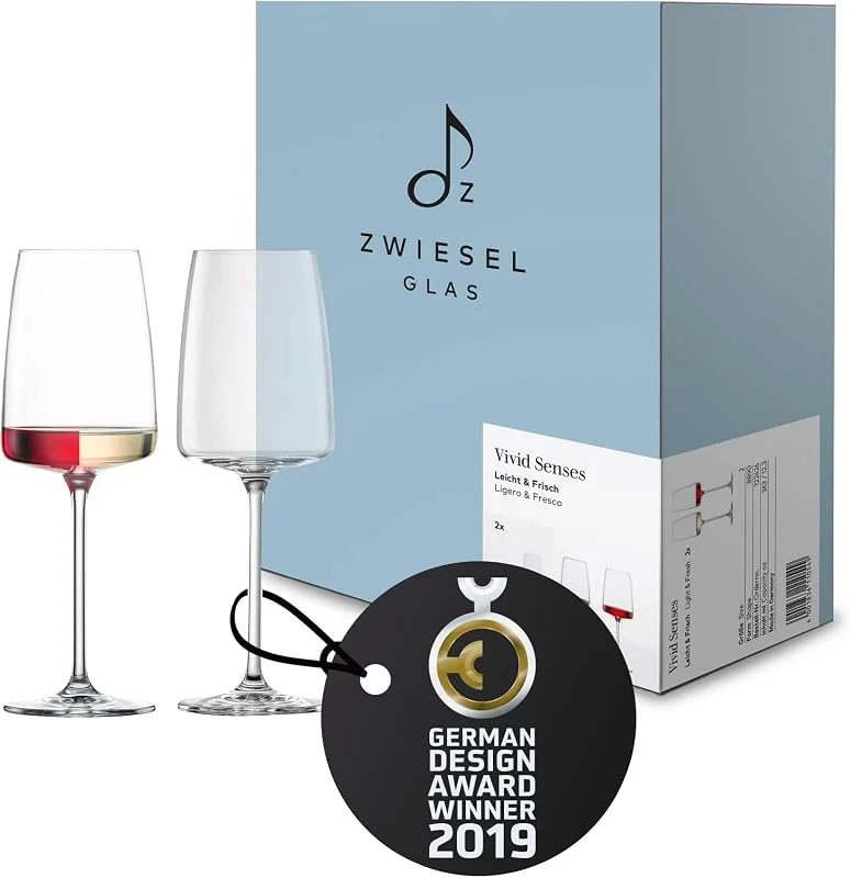 Besuche den Zwiesel Glas-Store Zwiesel Glas Weinglas leicht & frisch Vivid Senses (2-er Set), filigrane Allround Weingläser, spülmaschinenfeste Tritan-Kristallgläser, Made in Germany (Art.-Nr. 122426) — Wein und Festtafel