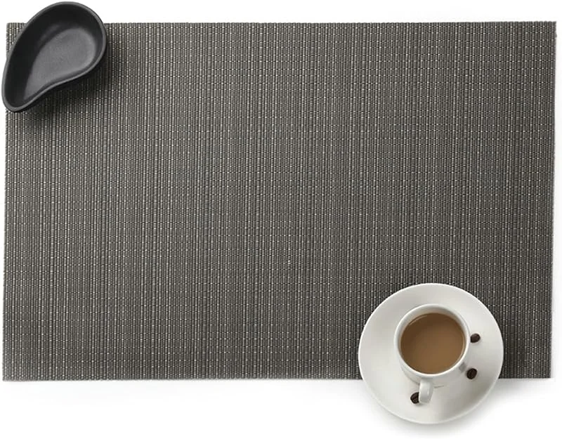 Besuche den Epinki-Store Epinki Tischsets Weihnachten Quadratisch, 2Pcs Set 45x30CM Platzset Weihnachten Einfarbig Hitzebeständige aus PVC, Tischuntersetzer Wohnzimmer Dunkel Grau für Hause Küche Restaurant und Hotel — Küche & Haushalt
