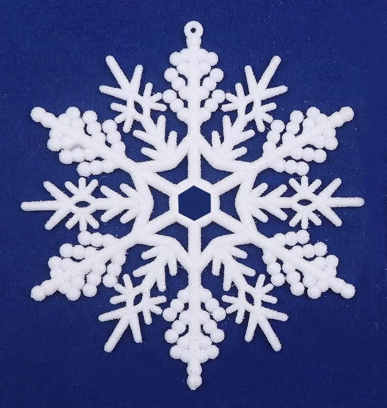 Marke: YYCRAFT YYCRAFT 4 große glitzernde Schneeflocken-Ornamente, 30, 5 cm, für Weihnachtsbaumdekoration, Weiß — Weihnachtsdeko