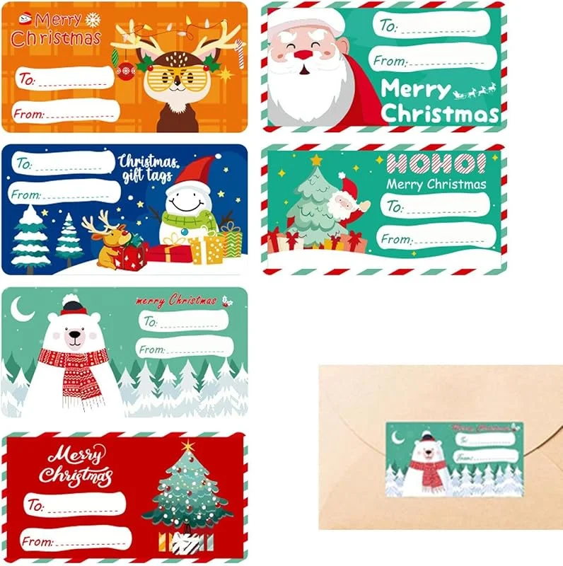 Marke: Generisch Weihnachtsaufkleber 60 Blatt dekorative Aufkleber — Geschenkverpackung