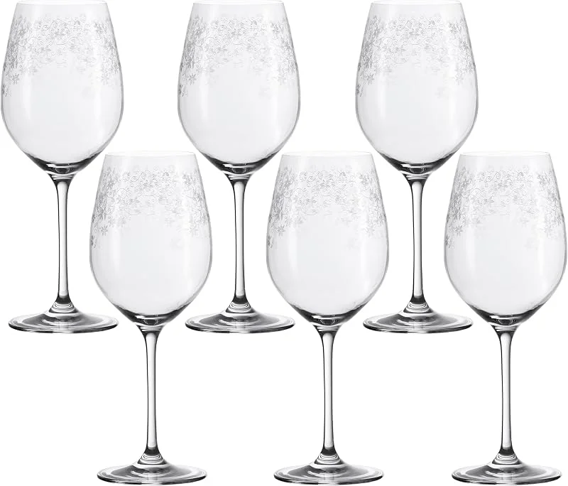 Besuche den LEONARDO HOME-Store Leonardo Chateau Rotwein-Gläser, 6er Set, spülmaschinenfeste Wein-Gläser, Rotwein-Kelch mit gezogenem Stiel, Wein-Glas mit Gravur, 510 ml, 035300 — Advent und Tisch